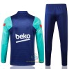 Barcellona Tute Felpe da Allenamento Quarto-Zip 2021-22 Blu Verde per Uomo